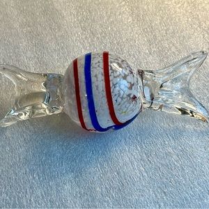 Art Glass Candy Paperweight 6” long